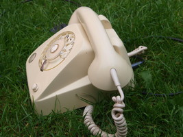 Vintage Soviet Ussr Rotary Dial Phone Vef Ta 611 A Ivory Color  - $49.49