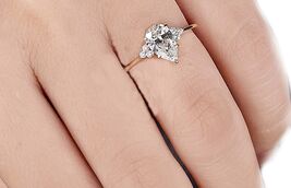 Lab engagement ring pear shape diamond igi certified 14k thumb200