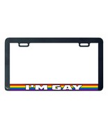 I'm Gay Gay Lesbian pride rainbow LGBTQ license plate frame  - £6.38 GBP