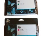 Genuine HP C9453A C9457A New 70 Green Magenta Ink Z2100 Z3100 Z3200 Z5200 - $56.10