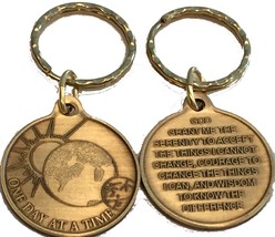 Universe One Day At A Time AA Keychain Medallion Sobriety Chip Serenity ... - $5.93