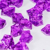200 Purple Acrylic Ice Chip Table Scatter Confetti Floral Arranging Vase... - £11.85 GBP