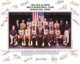 1992 NBA DREAM TEAM AUTOGRAPHED 8x10 RP PHOTO MICHAEL JORDAN PIPPEN BIRD... - £15.21 GBP