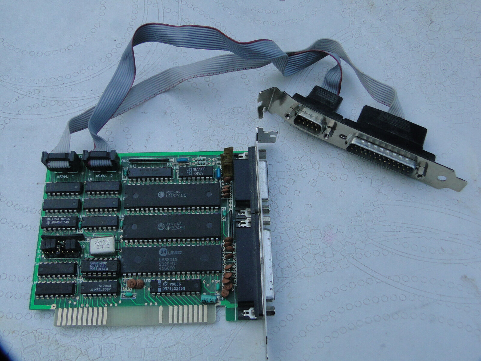 Vintage ISA 8bit Multi I/O 2 serial, 1 parallel, 1 game port UM82450 UM8... - $50.61