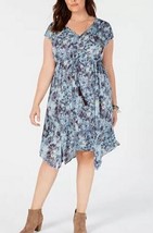 Style &amp; Co Petite Drawstring-Waist Dress, Blue Multi,  Size PS - £14.27 GBP