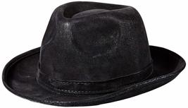 HMS Men&#39;s Leather Like Gangster Hat, Black, One Size - £14.75 GBP