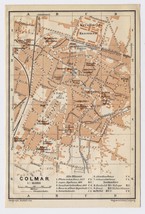 1911 Original Antique Map Of City Of Colmar Alsace France Germany - £16.85 GBP