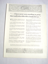 1917 Ad Cadillac Standard of the World - £7.72 GBP