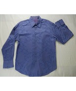Robert Graham Blue Embroidered Floral Shirt Button Front Long Sleeve Men... - £34.04 GBP