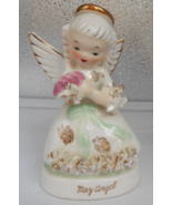 Napco Birthday May ANGEL Figurine Girl Spaghetti trin  A1365 flowers - £34.88 GBP