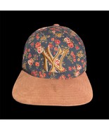 VTG New York Yankee ball cap NHL navy floral suede pink American Needle ... - $24.99