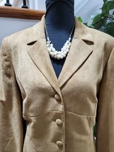 Kasper Women&#39;s Tan 100% Polyester Long Sleeve Button Casual Coat Size 14W - £55.88 GBP