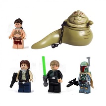 5pcs Star Wars Jabba the Hutt Slave Leia Boba Fett Han Solo Luke Minifigures Toy - £15.25 GBP