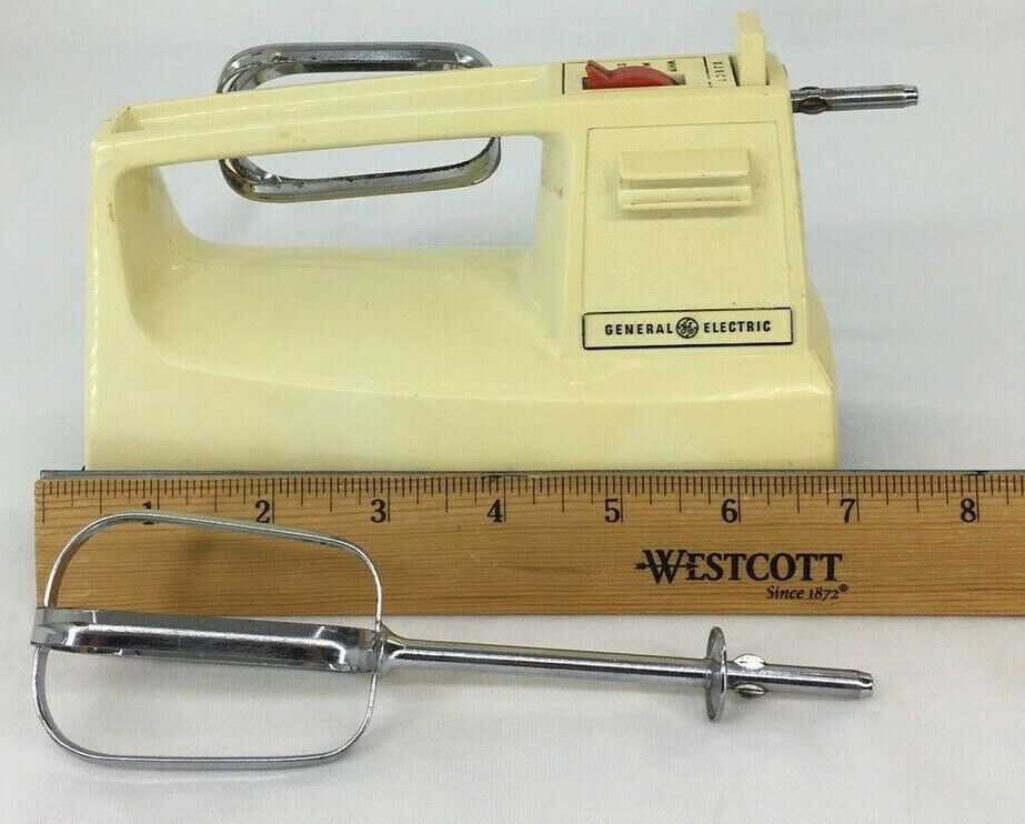 Vintage GE General Electric 3speed Hand Mixer Almond Black D1M24 Works