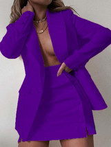 Casual Lapel Solid Color Double-breasted Mini Skirt 2 Piece Set - $1,350.63 MXN