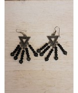 Vintage Handmade Earrings Folk Art Costume Jewelry Aztec Pyramid - $19.99