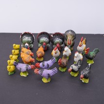 Lot 20+ Vintage Mini Ceramic Roosters Chickens Chicks Turkeys Farm Bird Animals - £47.15 GBP