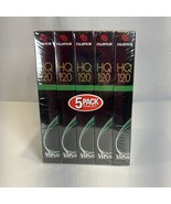 NEW Sealed Fuji Fujifilm HQ120 5-Pack Blank VHS Video Tapes 6 Hour High ... - $14.85