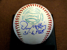 Denny Mclain 31-6 1968 Detroit Tigers Signed Auto Vintage Spalding Baseball Jsa - £155.36 GBP