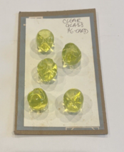 Lot 5 Chunky Clear Yellow Glass Buttons 3/4 Inch - $12.82