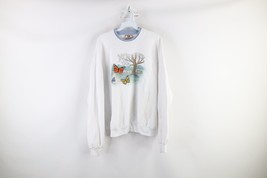 Vintage 90s Womens XL Country Primitive Butterfly Nature Crewneck Sweatshirt - £39.10 GBP