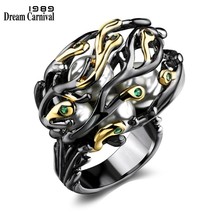 DreamCarnival 1989 New Fire Design Culture Pearl Gun Color Gothic Ring for Women - $25.36