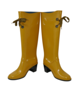 Marc Jacobs Tall Rubber Mid-Heel Wellies Pull-On Rain Boots Tie-Detail S... - $122.49