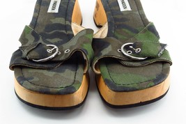 Steve Madden Size 8 B Green Slides Fabric Women Sandal Shoes - £15.62 GBP