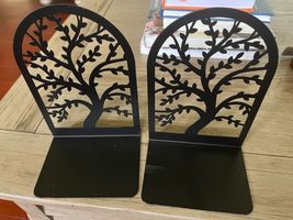 VFINE Bookends 1 Pair, Black Metal Book Ends, Bookends 4.75&quot;D x 3.45&quot;W x... - $14.85