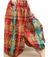 GREEN AND RED  ON SEDONA PRINT ATS REN FAIRE GYPSY PANTALOONS  - $125.02 CAD