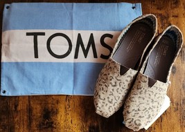 TOM&#39;S ~ Slip-On Shoes ~ Women&#39;s Size 7.5 ~ Cotton Canvas Upper ~ Snow Leopard - £35.79 GBP