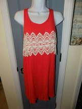 Xhilaration Coral Sleeveless Dress with Crochet Lace Front Size S Women&#39;... - £15.52 GBP