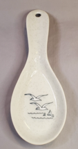 Otagiri Seagull Spoon Rest Flying Bird Pair Sailboat  Japan Ceramic Vint... - $14.80