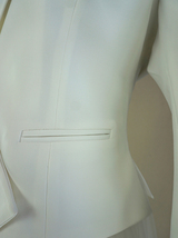 White Suit Jacket Women Custom Plus Size Asymmetrical Collar Jacket image 8