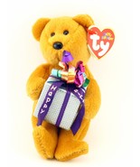 TY BEANIE BABY HAPPY BIRTHDAY BROWN BEAR WITH PRESENT 4.5" NEW MWMTs - $8.99