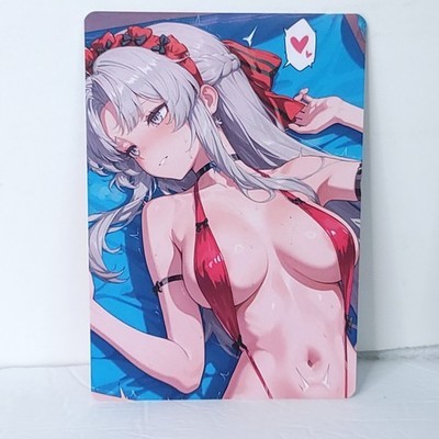 Carlotta Pool Double Sided Waifu Card Anime Girl Wall Art Oversized Boar... - $22.76