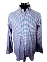 Ralph Lauren Shirt Men's Size Large Cotton Button Front Red White Blue Checks LS - £17.48 GBP