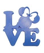 LOVE Word Quote With Minnie Mouse Face Head Blue Home Decor Made in USA ... - £6.38 GBP