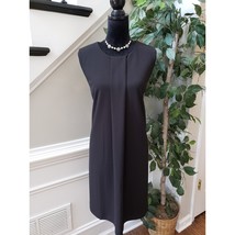 Alfani Sheath Dress Womens 14 Black Solid Stretch Round Neck Sleeveless Back Zip - $64.35