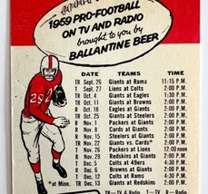 NY Giants 1959 Pro Football Schedule Pre-NFL Ballantine Beer Promo Rare ... - £101.86 GBP