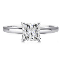 1Ct Prinzessin Schnitt Moissanit Solitaire Verlobung Promise Ring Weiß V... - $85.53