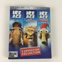 Disney Movie Club Ice Age Dawn Dinosaurs Mammoth Christmas Blu-Ray DVD 3Disc New - £16.43 GBP