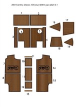 2001 Carolina Classic 25 Cockpit Pad Boat EVA Foam Faux Teak Deck Floor Mat - £739.04 GBP