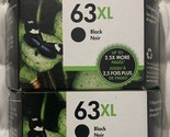 HP 63XL Black Ink Cartridges L0R43BN 2 x F6U64AN Exp 2024+ Sealed OEM Re... - $138.58