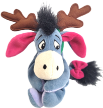 Disney Eeyore Reindeer 8&quot; Plush Stuffed Toy Christmas Winnie the Pooh Friends - £9.67 GBP