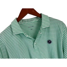 B DRADDY PIMA Cotton POLO Shirt Embroidered Logo Green White Pinstripes ... - $19.79