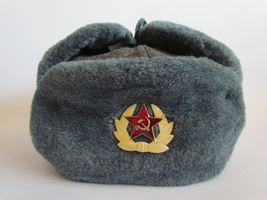 USSR - Russian army soldier winter hat - USHANKA original - 58 size # 0162 - £26.26 GBP