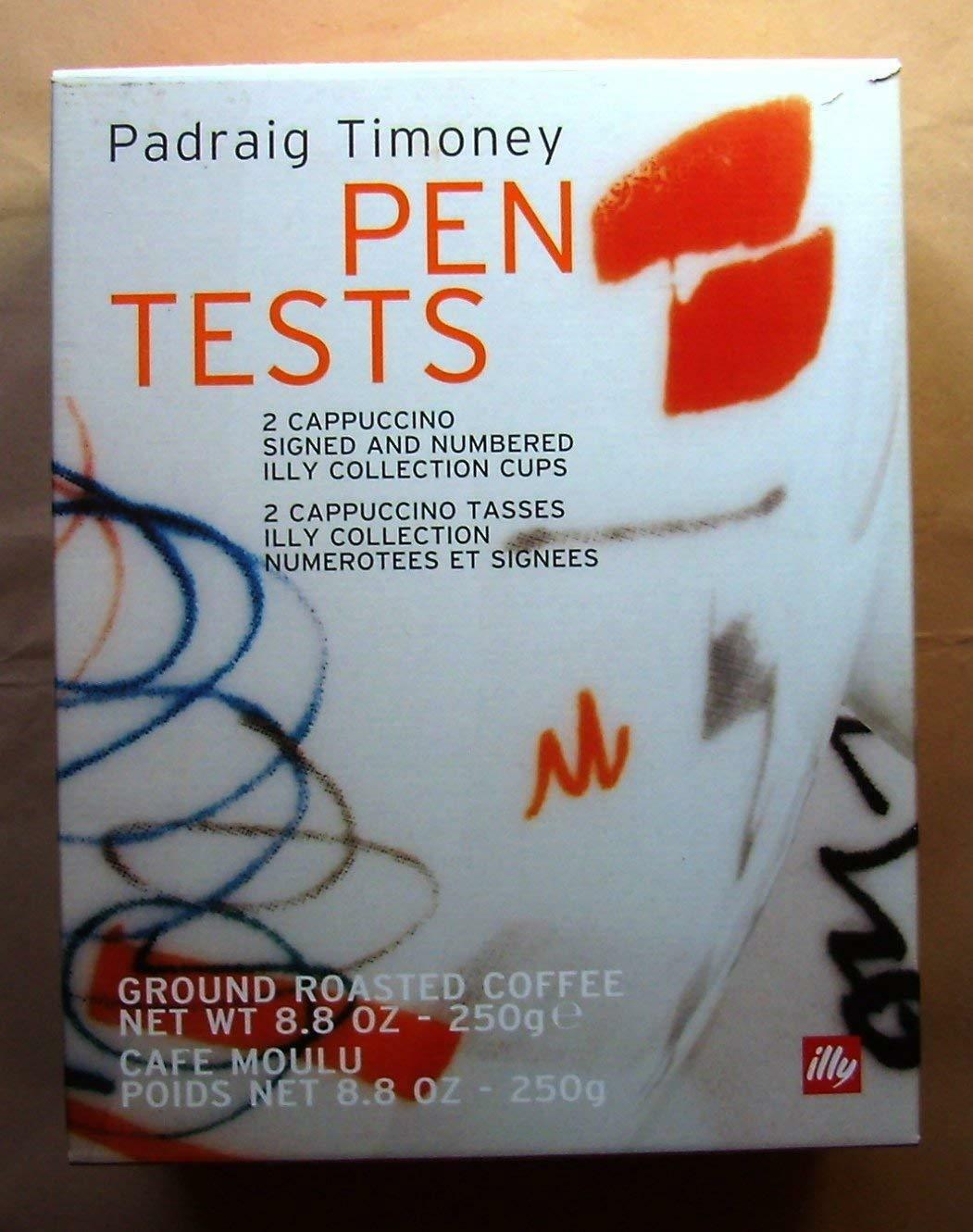 ILLY ART COLLECTION - PEN TESTS by Padraig Timoney (2004) 2 Cappuccino Cups