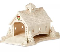 Lenox Mistletoe Park Covered Bridge Figurine Village Treasures #894084 New - £90.80 GBP