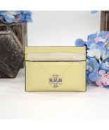 Tory Burch Pear Green Leather Kira Quilted Logo Card Case Mini Wallet NWT - $123.26